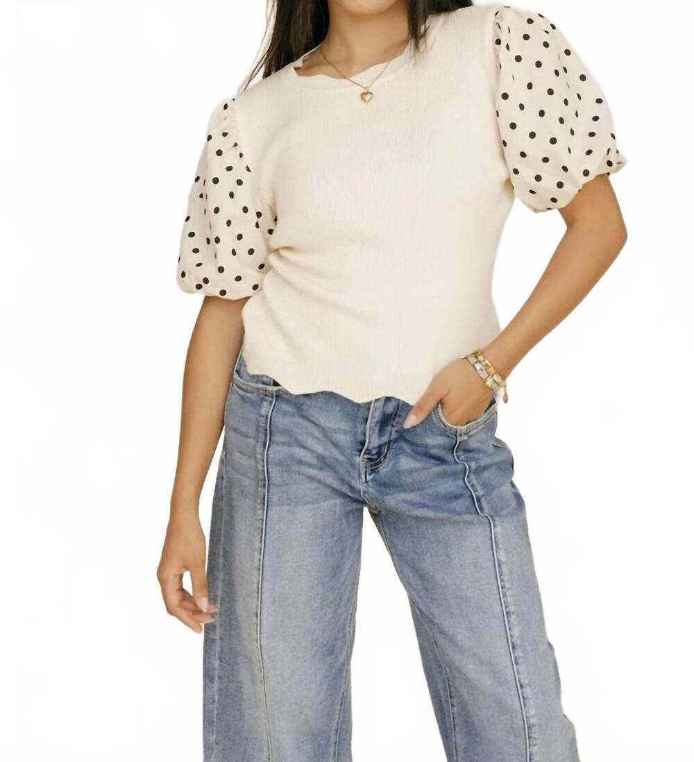 NEW SO ME nikki knit top blouse in cream